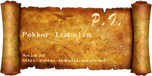 Pekker Izabella névjegykártya